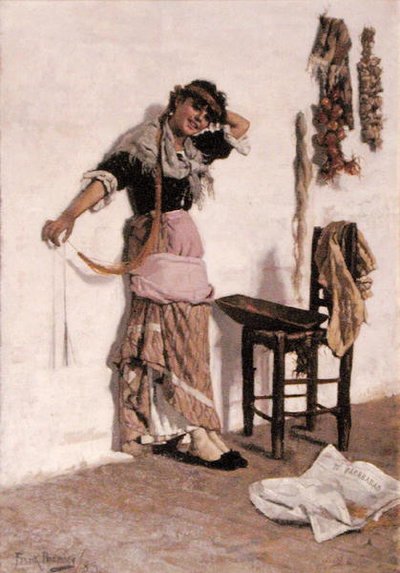 Una chica del mercado veneciano de Frank Bramley