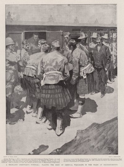 El Funeral de un Jefe de las Tierras Altas, colocando el Cuerpo del General Wauchope en el Tren en Magersfontein de Frank Craig