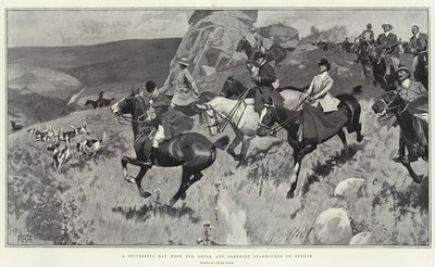 Un día exitoso con los sabuesos de ciervos de Devon y Somerset en Exmoor (litografía) de Frank Craig