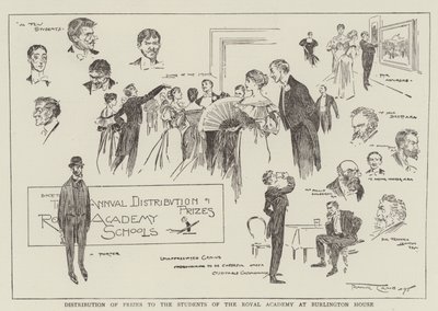Distribución de premios a los estudiantes de la Real Academia en Burlington House de Frank Craig