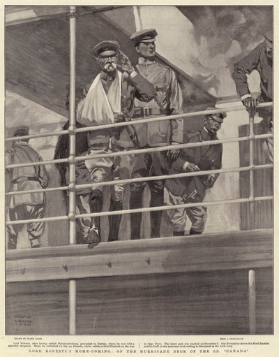 El regreso a casa de Lord Roberts, en la cubierta del SS Canada de Frank Craig