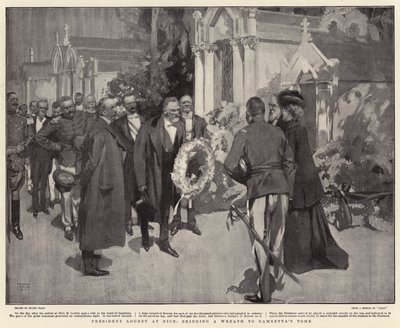 El presidente Loubet en Niza, llevando una corona a la tumba de Gambetta de Frank Craig