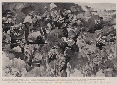 La batalla de Colenso, el avance de la brigada del General Hildyard contra Fort Wylie de Frank Craig