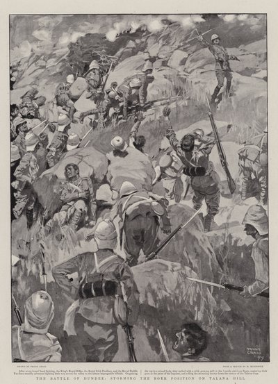 La batalla de Dundee, asalto a la posición bóer en Talana Hill de Frank Craig