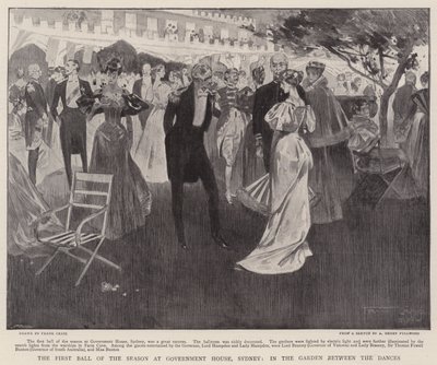 El Primer Baile de la Temporada en la Casa de Gobierno, Sídney, en el Jardín entre los Bailes de Frank Craig