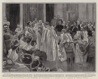 La instalación del Marqués de Waterford como Caballero de San Patricio en el Castillo de Dublín de Frank Craig