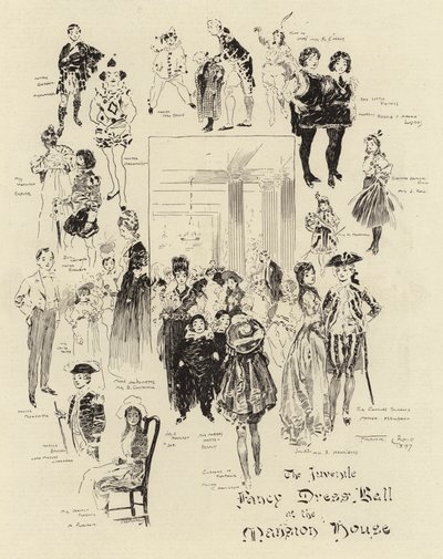 El baile de disfraces juvenil en la Mansion House de Frank Craig