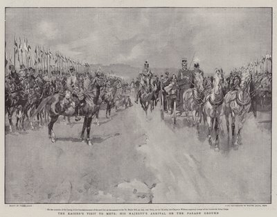 La visita del Kaiser a Metz, la llegada de Su Majestad al campo de desfile de Frank Craig