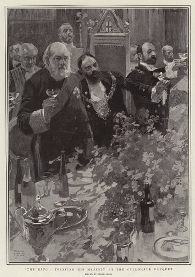 El rey, brindando por Su Majestad en el banquete del Guildhall de Frank Craig