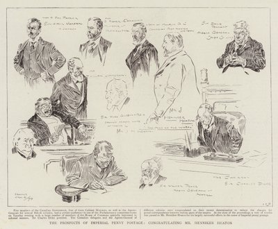 Las perspectivas del franqueo imperial de un centavo, felicitando al Sr. Henniker Heaton de Frank Craig