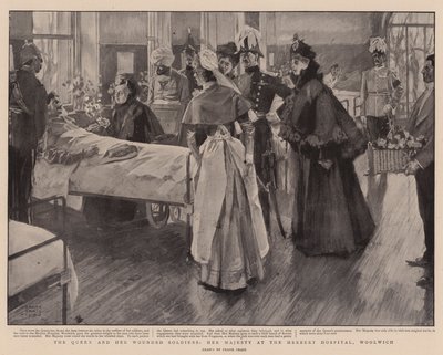 La Reina y sus Soldados Heridos, Su Majestad en el Hospital Herbert, Woolwich de Frank Craig