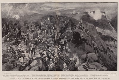 Bajo una Lluvia de Proyectiles, la Resistencia Obstinada del Mayor Thorneycroft al Ataque Bóer en Spion Kop el 24 de Enero de Frank Craig