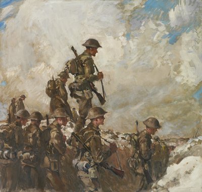 A través de las savias hacia Pozieres, c.1918 (óleo sobre lienzo) de Frank Crozier