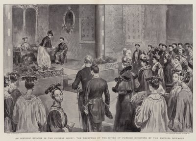 Un episodio histórico en la corte china, la recepción de las esposas de los ministros extranjeros por la emperatriz viuda de Frank Dadd
