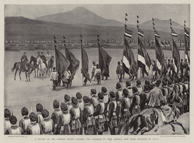 Una revisión de las tropas chinas que forman la guarnición de Port Arthur, ahora siendo investida por Japón de Frank Dadd