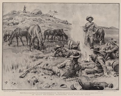 Una hora de descanso, patrullando con el caballo de Brabant de Frank Dadd