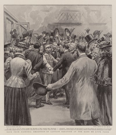 De Vuelta de Fashoda, Recepción del Capitán Baratier en la Gare de Lyon, París de Frank Dadd