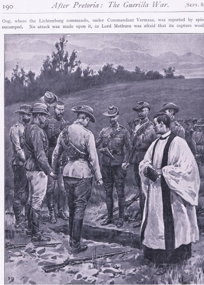 Juramento de venganza (ilustración de After Pretoria: The Guerilla War, 1902) de Frank Dadd