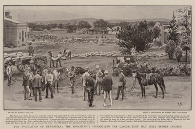 La evacuación de Newcastle, los habitantes desmantelando el campamento que habían construido antes de irse de Frank Dadd