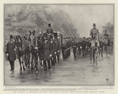 El funeral del presidente McKinley, el coche fúnebre saliendo de la Casa Blanca bajo escolta militar de Frank Dadd