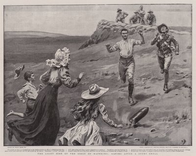 El lado ligero del asedio de Mafeking, persiguiendo un proyectil gastado de Frank Dadd