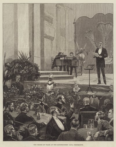El Príncipe de Gales en el Club de Minnesingers, Portsmouth de Frank Dadd