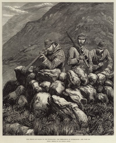El Príncipe de Gales en las Tierras Altas, la caza de ciervos en Invercauld de Frank Dadd