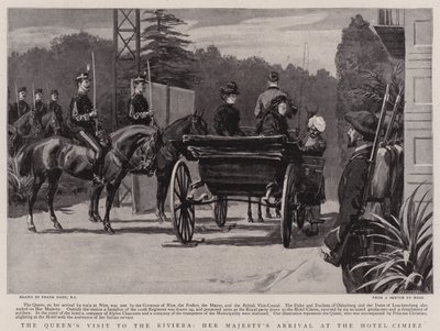 La visita de la Reina a la Riviera, la llegada de Su Majestad al Hotel Cimiez de Frank Dadd