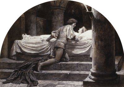 Escenas de Romeo y Julieta: La tumba de Frank Dicksee