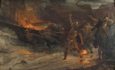 El funeral de un vikingo de Frank Dicksee