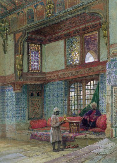 Receso en la sala de recepción en la casa del Mufti Sheik El Mahadi, El Cairo de Frank Dillon