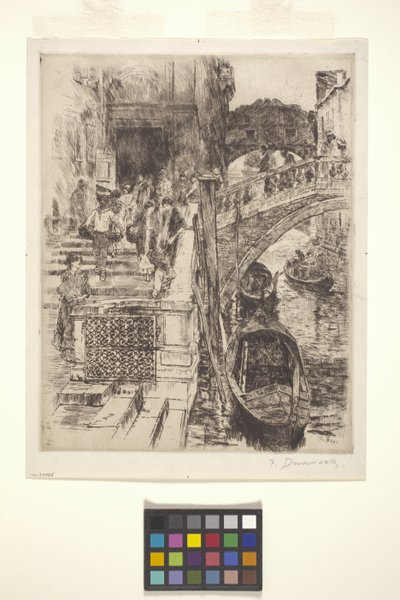 Puente de los Suspiros, Venecia (Lámina 1) (tinta) de Frank Duveneck