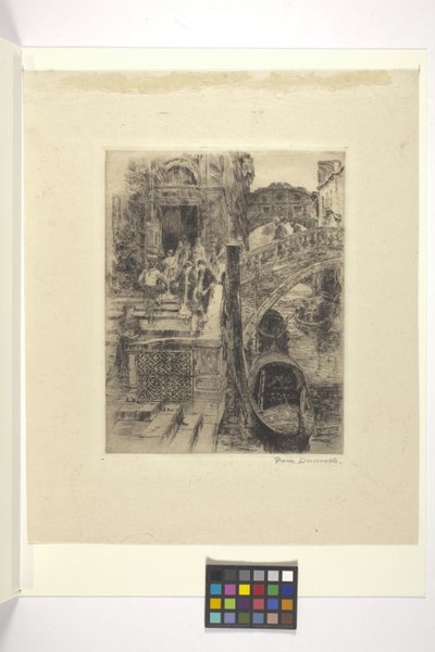 Puente de los Suspiros, Venecia (Lámina 1) (tinta) de Frank Duveneck