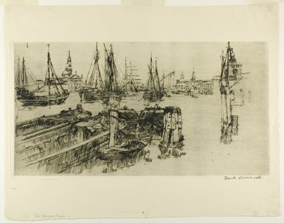 Embarcaciones en la Giudeca (Los muelles) de Frank Duveneck