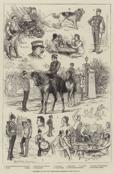 Bocetos del 66º Regimiento (Berkshire) de Frank Feller