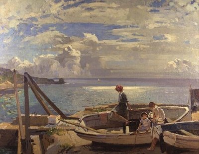 Lamorna Cove - Último Día de las Vacaciones de Frank Gascoigne Heath