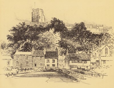 Castillo de Clitheroe (litografía) de Frank Greenwood