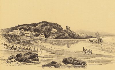 Old Heysham at Low Tide (litografía) de Frank Greenwood