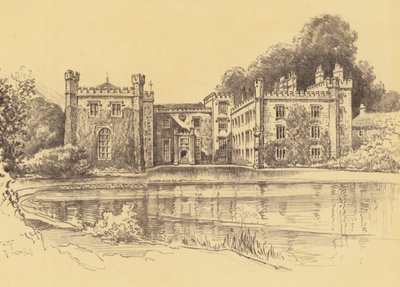 Towneley Hall, Burnley (litografía) de Frank Greenwood
