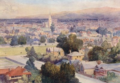 Nueva Zelanda: Christchurch (litografía en color) de Frank H Wright