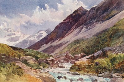 Nueva Zelanda: En el valle de Hooker (litografía en color) de Frank H Wright