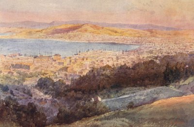 Nueva Zelanda: Wellington (litografía en color) de Frank H Wright
