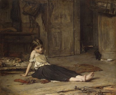 Chica junto al fuego, 1867 de Frank Holl