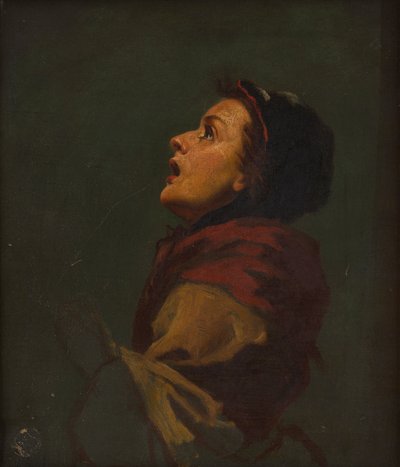 Estudio de una mujer mirando al cielo de Frank Holl