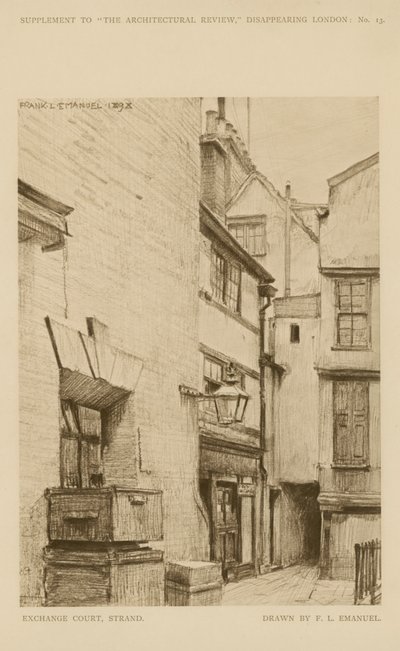Exchange Court on the Strand (grabado) de Frank Lewis Emanuel