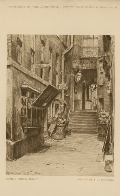 George Court en el Strand (grabado) de Frank Lewis Emanuel