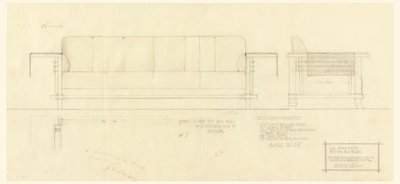 Sala de estar Davenport, residencia de Henry J. Allen, Wichita, Kansas de Frank Lloyd Wright
