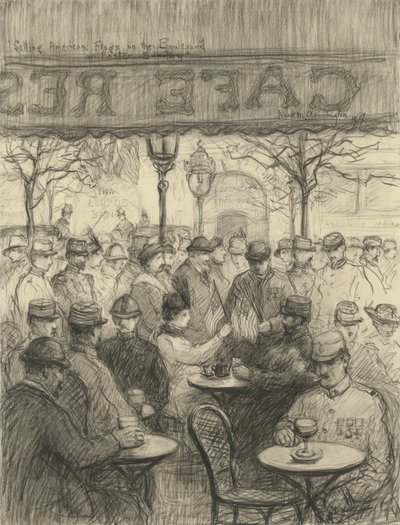 Vendiendo banderas americanas en el bulevar el Domingo de Pascua, 1917 de Frank Milton Armington