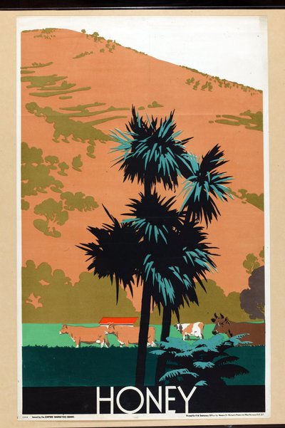 Miel, de la serie "Buy New Zealand Produce" [6319386] (litografía en color) de Frank Newbould