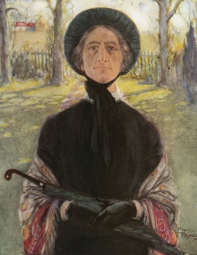 Miss Betsey Trotwood (litografía en color) de Frank Reynolds